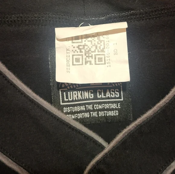 Lurking Class Sketchy Zumiez Skull Reaper Black Baseball Button Shirt Sz Large - Picture 4 of 7